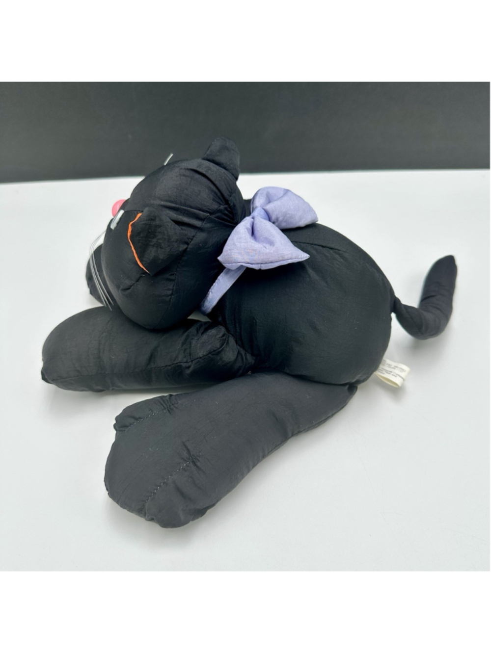 Vintage Halloween Stuffed Animal BLACK CAT Plush Nylon Toy 1993 Gibson Greetings - Picture 4 of 9